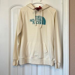 NWT The North Face off white and blue hoodie